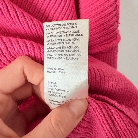 Free People Easy Street Crop Knit Sweater in Hot Pink Size Small - Picture 8 of 9